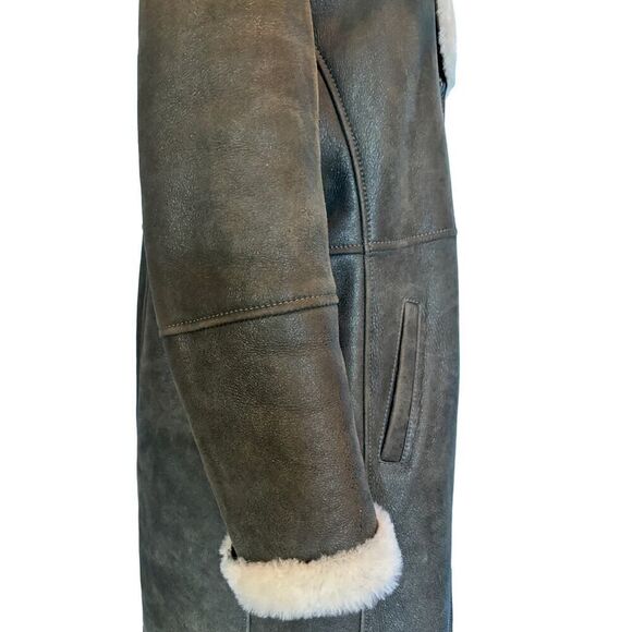 Made in Turkey Peruvian Connection Mid-Length 100% Shearling Coat Jacket Brown L - Picture 5 of 15